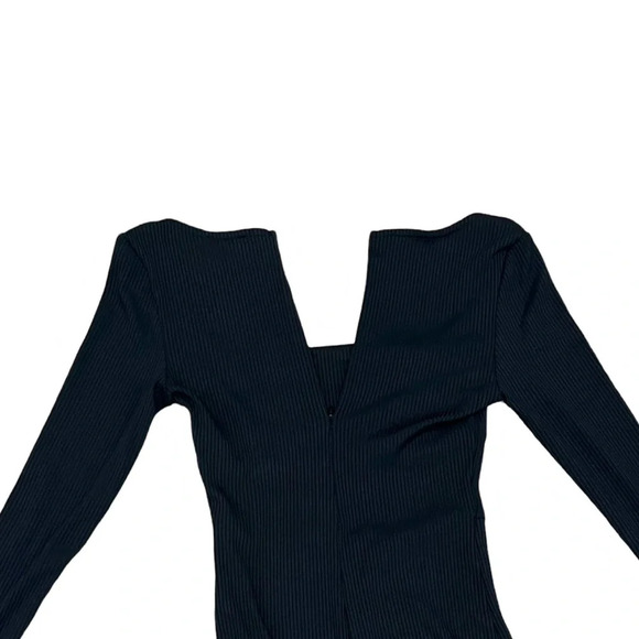 NWOT Princess Polly Sara Ribbed Bodycon Romper Black US Size 4 - Picture 13 of 14